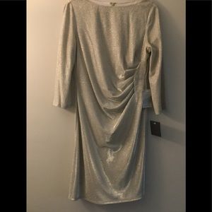 Marina sequin silver party , cocktail short dress